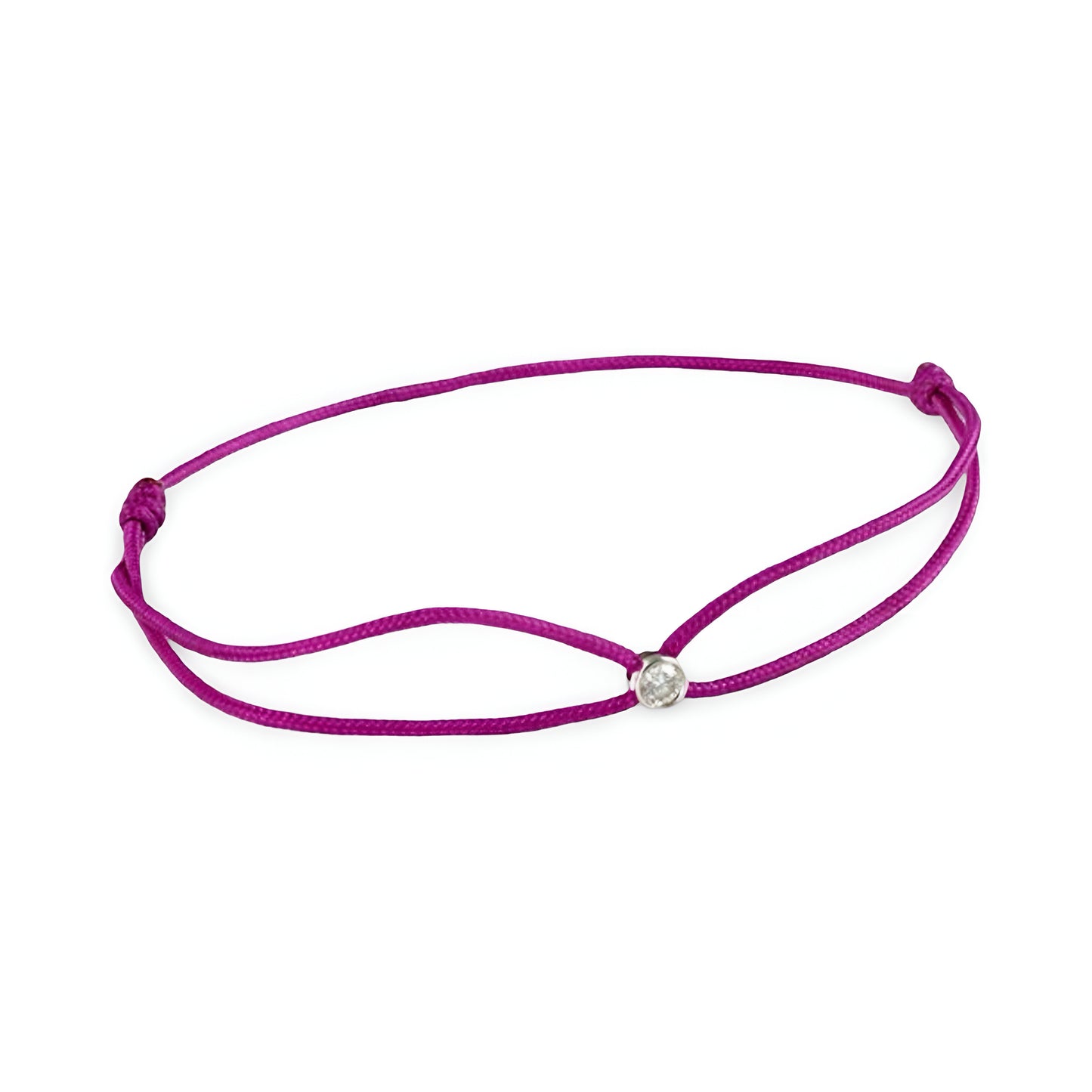 NÁRAMEK PINKY 2 - Náramek s diamantem na růžové šnůrce