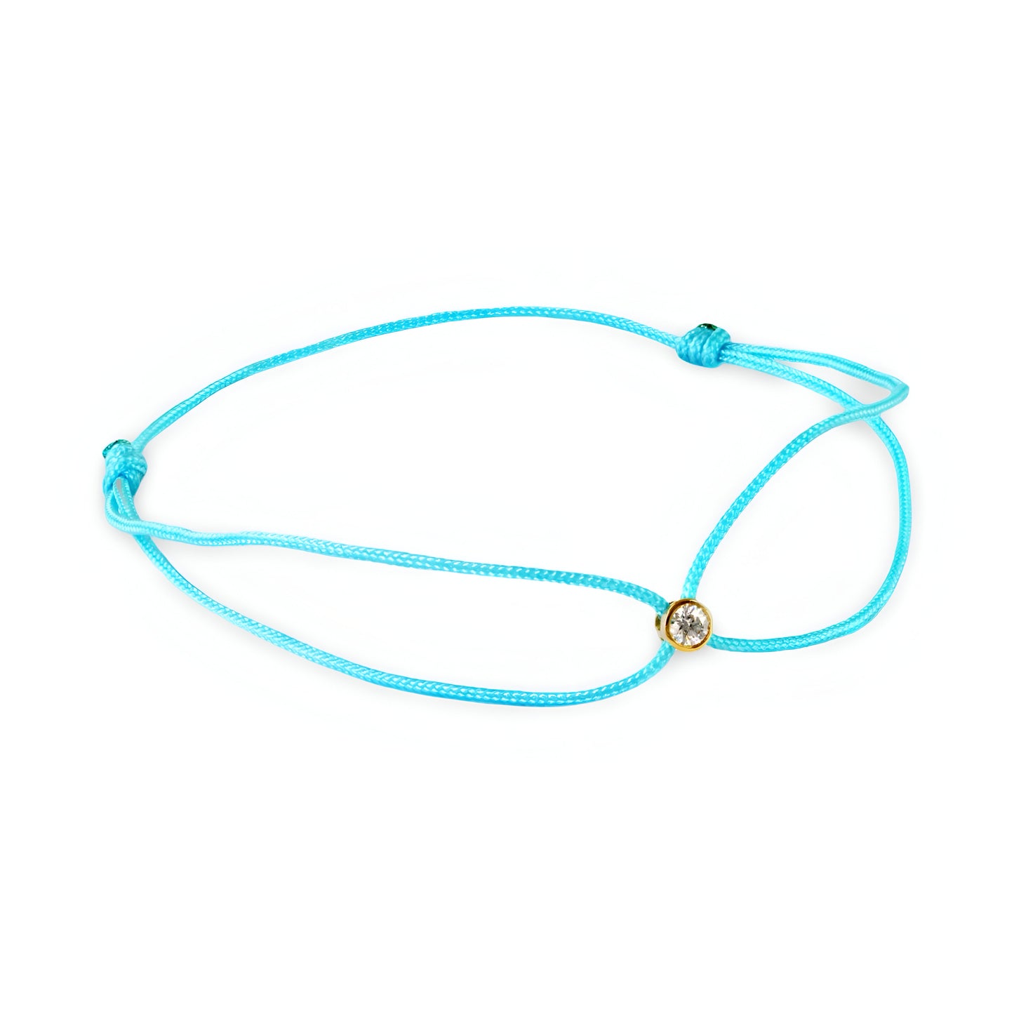 NÁRAMEK BLUE 4 - Náramek s diamantem na šnůrce