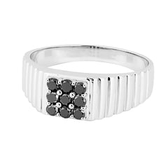 Ring R-44004-WG Men’s ring made of white gold with black diamonds