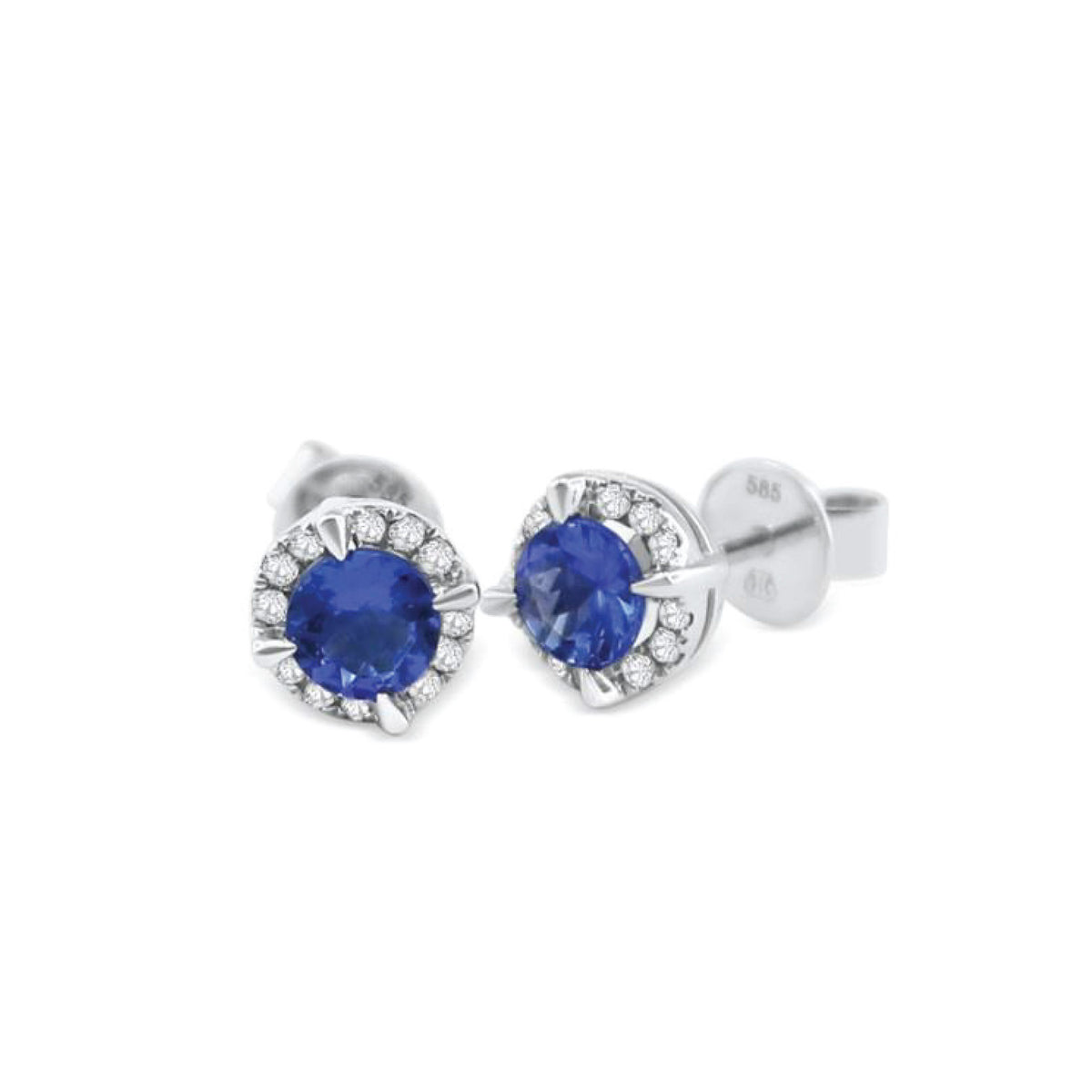 Earrings Avery Diamond earrings made of white gold with Tanzanites