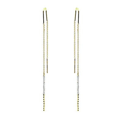 Diamond earrings made of yellow gold