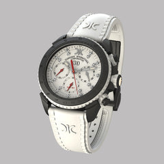 Diamond watch 9288-NI-AG-Rubber Sports automatic watch with chronograph and 19 brilliants