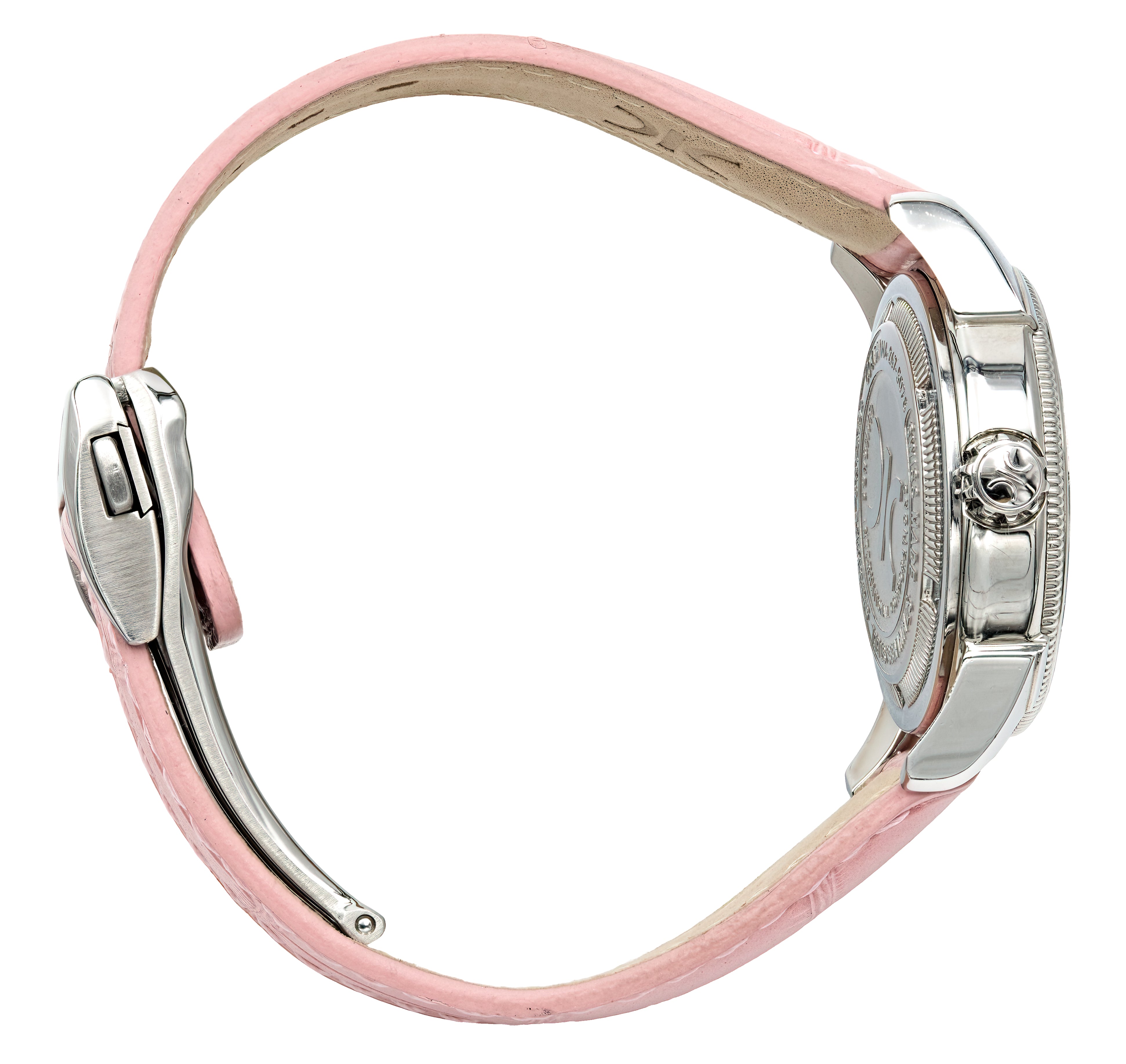 Watch A9267-D-AS-Pink-Leather Womens watch with movement Quartz Eta with 62 briliants