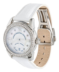 Watch A9267-D-AN-White-Leather Womens watch with movement Quartz Eta with 62 briliants