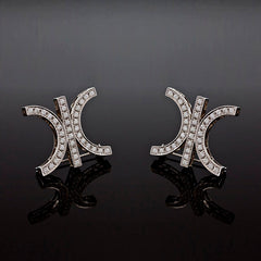 Cufflinks Cufflinks made of white gold with diamonds