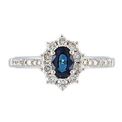 Ring Eleanor Diamond ring made of white gold with Tanzanite