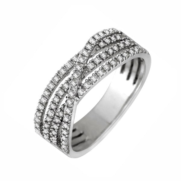 Ring Four line Diamond ring made of white gold