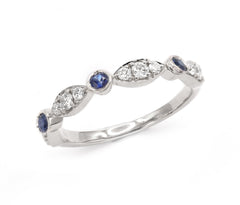 Ring R-38699-WG Diamond ring made of white gold with Sapphires