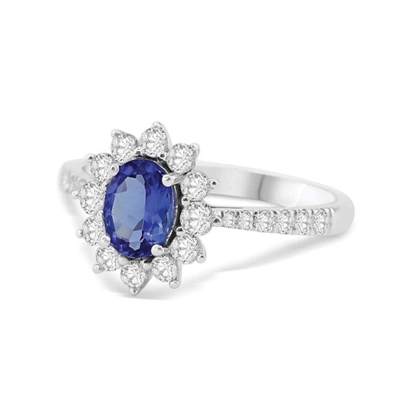 Ring Piper Diamond ring made of white gold with Tanzanite