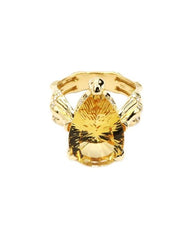 Ring R-33900-YG Diamond ring made of yellow gold with Citrine