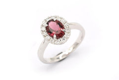 Ring R-36680-WG Diamond ring made of white gold with Tourmaline