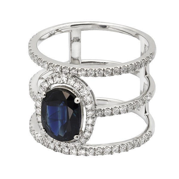 Ring Valerie Diamond ring made of white gold with Sapphire