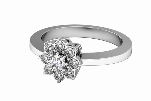 Ring Flower Diamond ring made of white gold