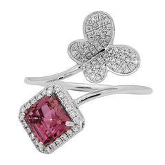 Ring R-35445-WG Diamond ring made of white gold with Tourmaline