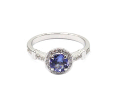 Ring R-31823-WG Diamond ring made of white gold with Tanzanite