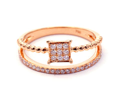 Ring R-31932-PG Diamond ring made of pink gold