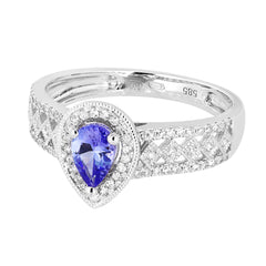 Ring Zoe Diamond ring made of white gold with Tanzanite