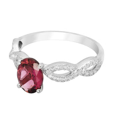 Ring R-35324-WG Diamond ring made of white gold with Tourmaline