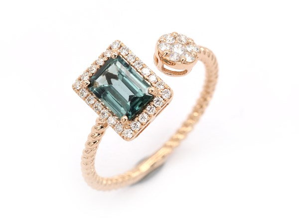 Ring R-37913-PG Diamond ring made of pink gold with Tourmaline