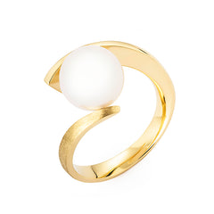 Ring Pearl White Pearl yellow gold ring