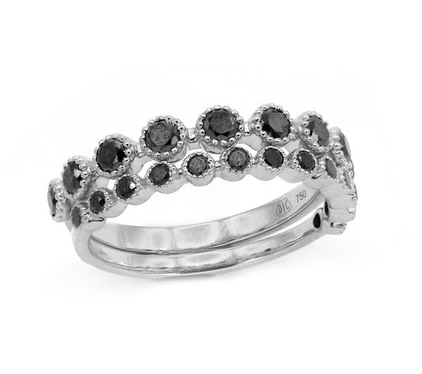 Ring R-38811-WG Ring made of white gold with Black Diamod