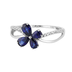 Ring Luz II Diamond ring made od white gold with Blue Sapphires