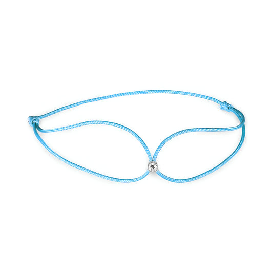 NÁRAMEK BLUE 1 - Náramek s diamantem na šnůrce