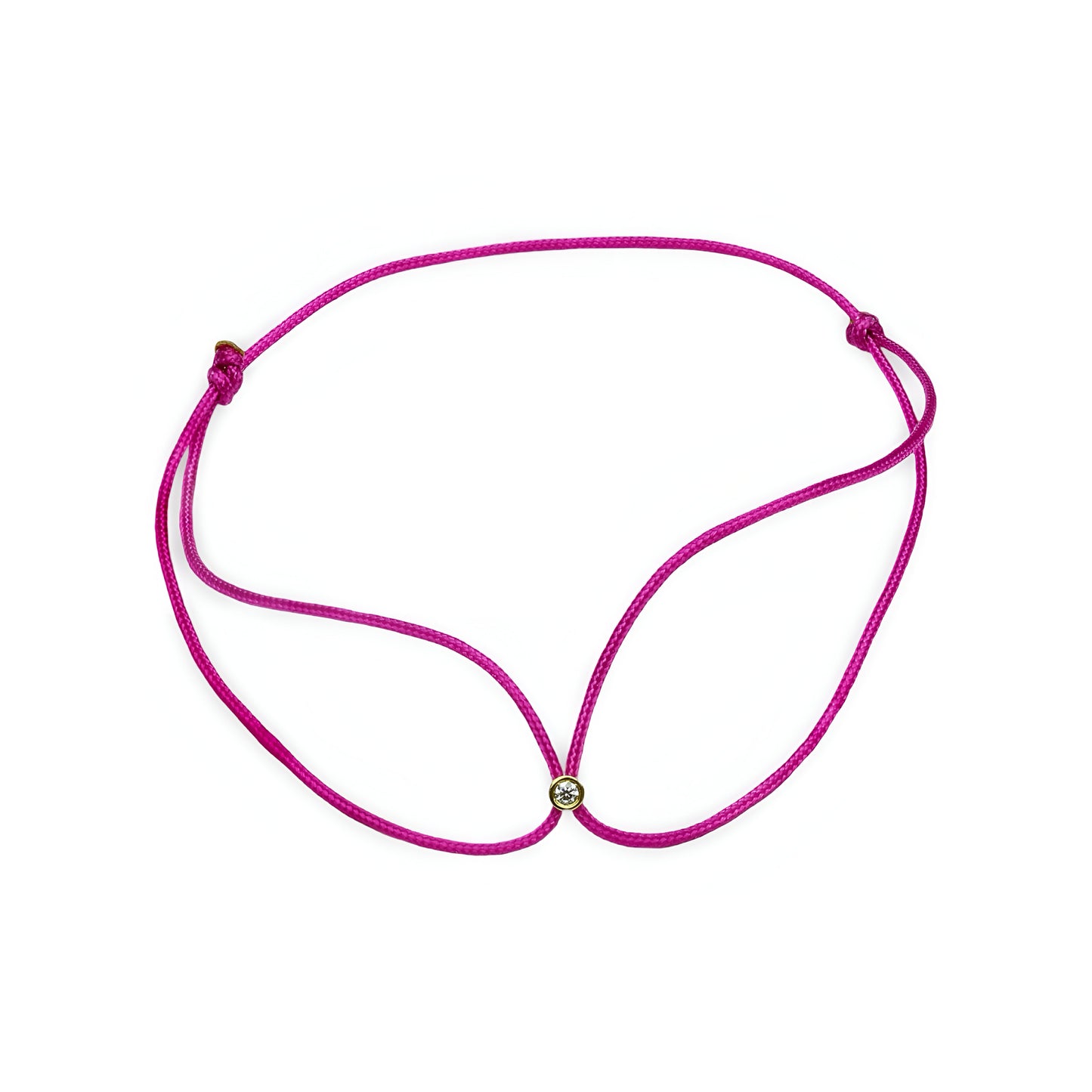 NÁRAMEK PINKY 1 - Náramek s diamantem na růžové šnůrce