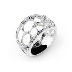 Ring Grace Blue Diamond ring made of white gold with Blue Sapphires