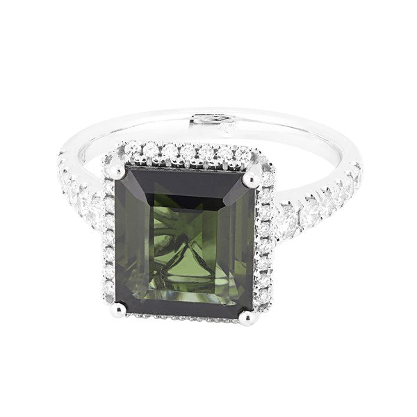 Ring R-33403-WG Diamond ring made of white gold with Tourmaline