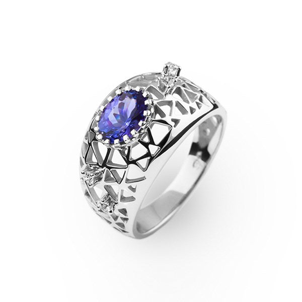 Ring Gloria Diamond ring made of white gold with Tanzanite