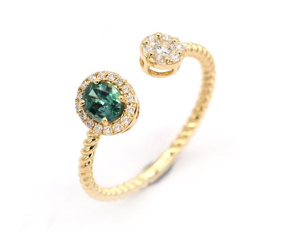 Ring R-38033-YG Diamond ring made of yellow gold with Alexandrite