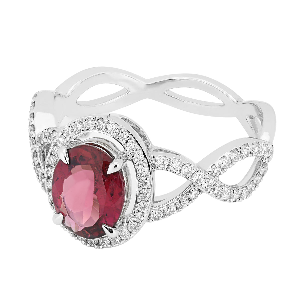 Ring R-35514-WG Diamond ring made of white gold with Tourmaline