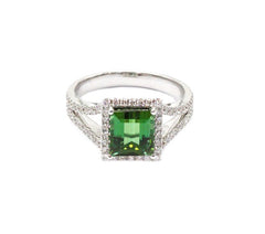 Ring R-31817-WG Diamond ring made of white gold with Tourmaline