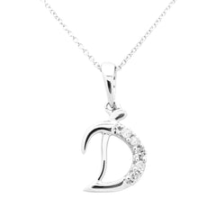 Pendant D Diamond pendant made of white gold