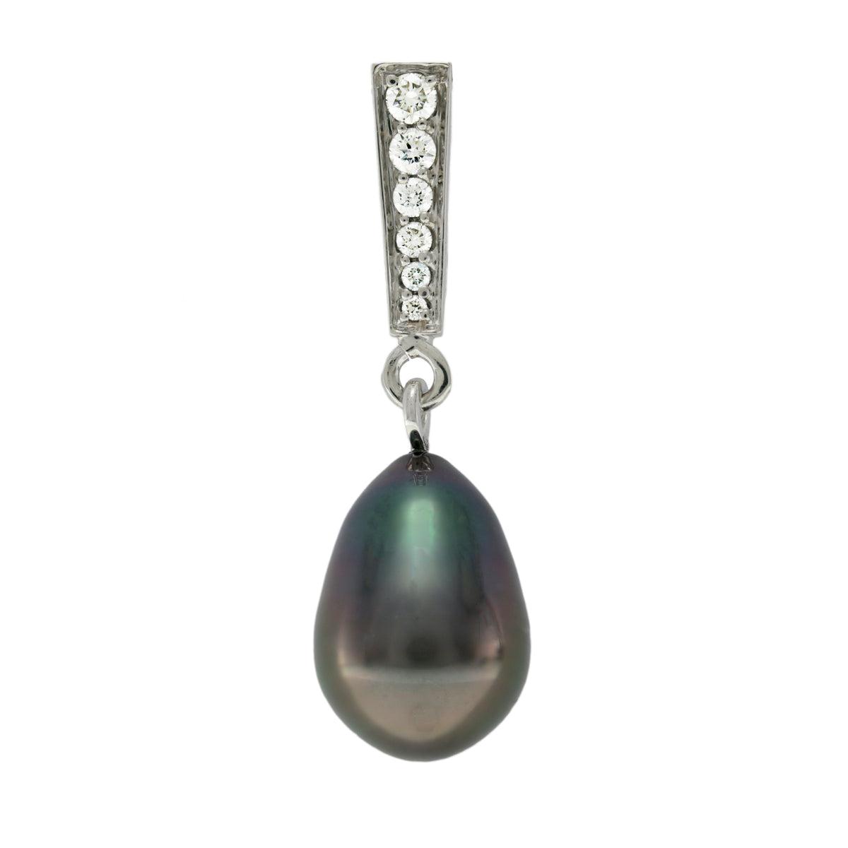 Pendant Baroque Pearl Pendant Diamond pendant made of white gold with Blacklipped Southsea Loose Pearl