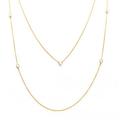 Necklace N-2246-PG Diamond necklace made of pink gold