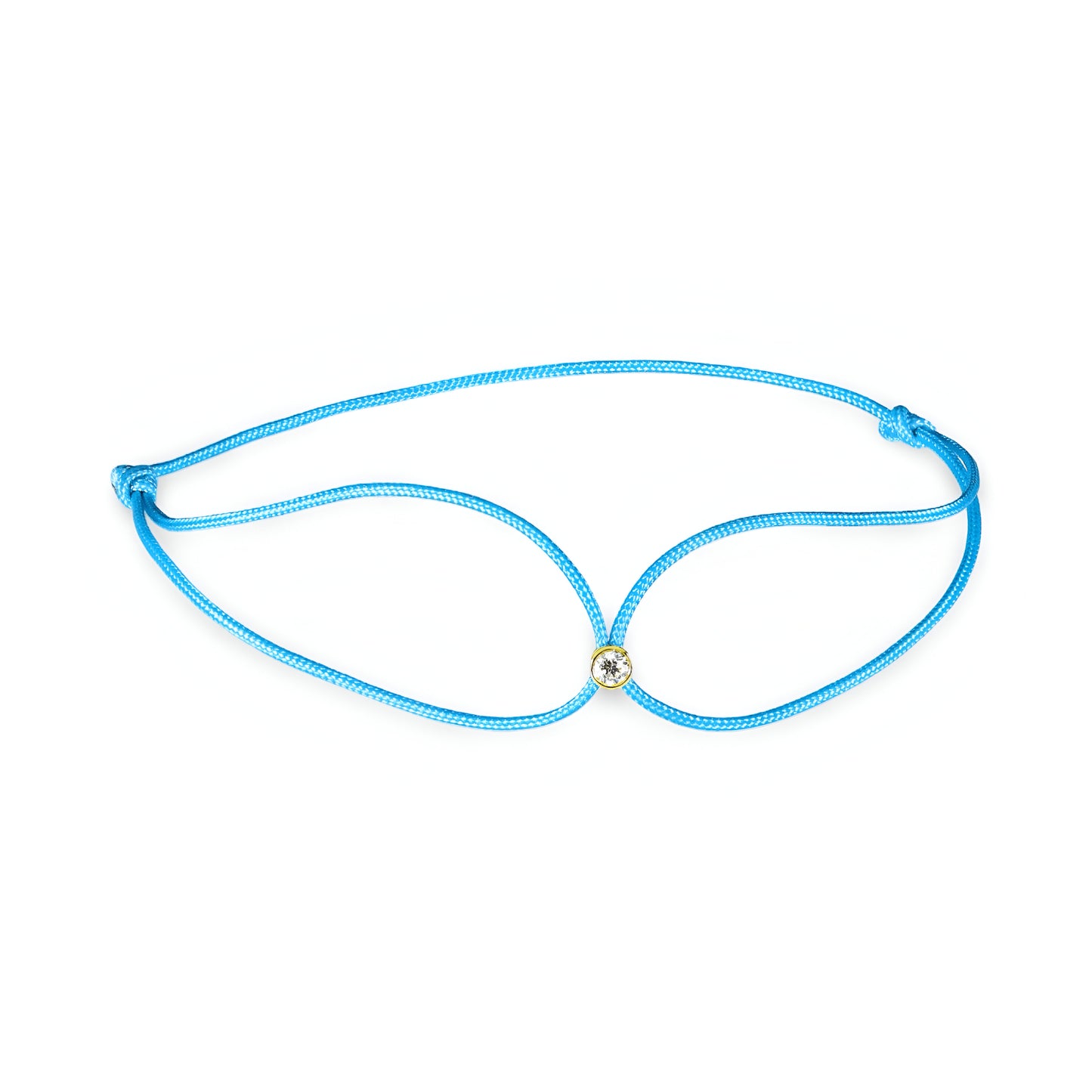 NÁRAMEK BLUE 2 - Náramek s diamantem na šnůrce