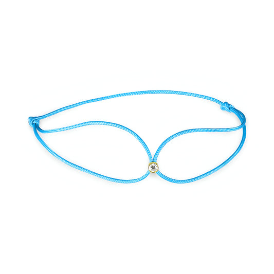 NÁRAMEK BLUE 2 - Náramek s diamantem na šnůrce