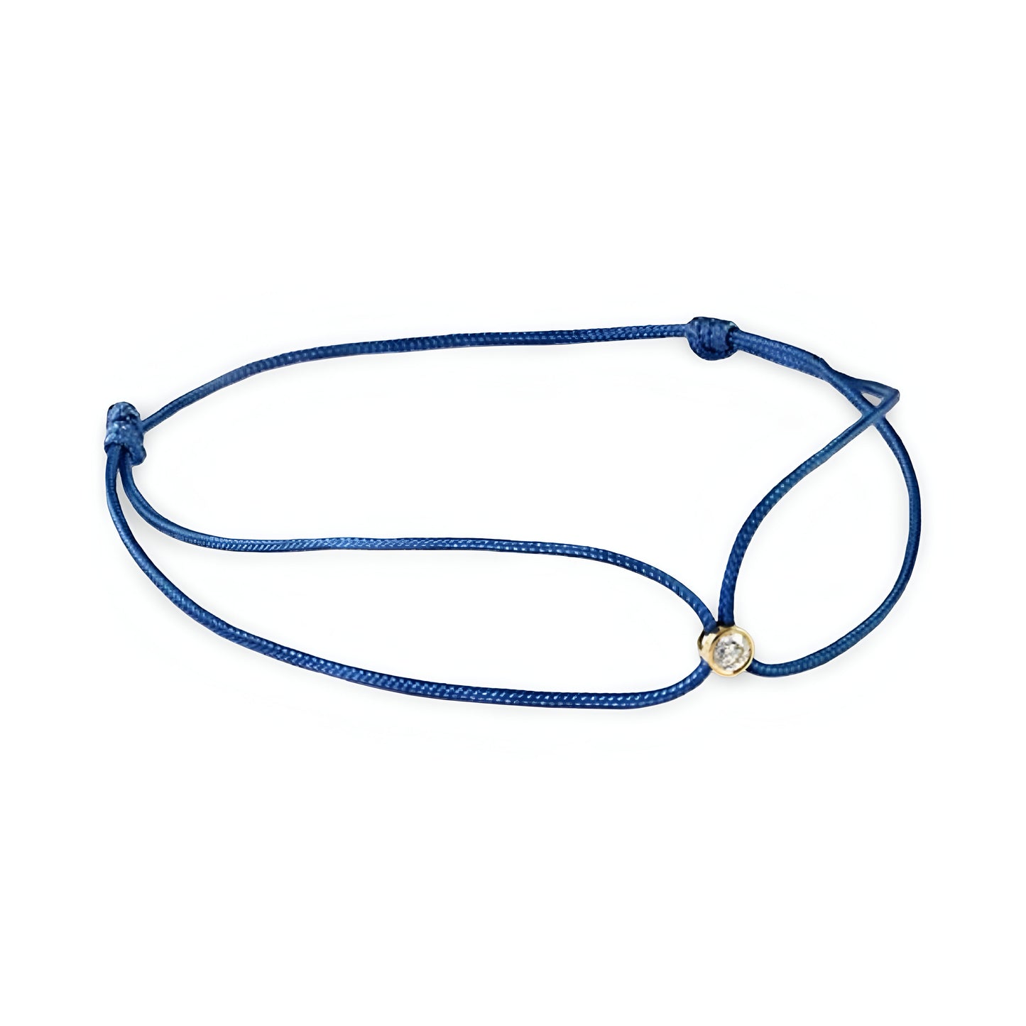 NÁRAMEK NAVY BLUE - Náramek s diamantem na šnůrce