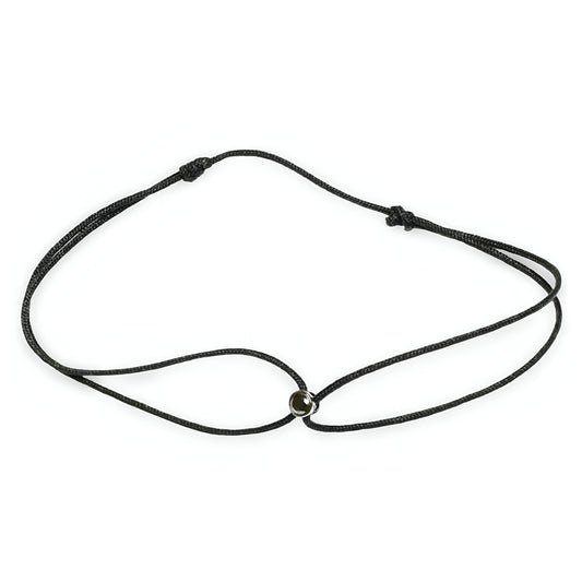 NÁRAMEK BASIC 1 - Náramek s černým diamantem na šnůrce